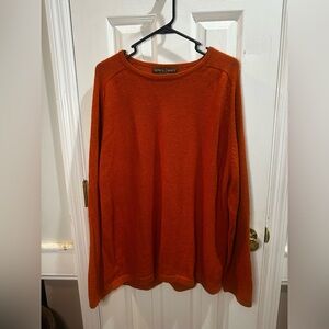 Alpaca Basics 100% Peruvian Alpaca Orange Sweater Hand Made Peru Mens L (EU52)